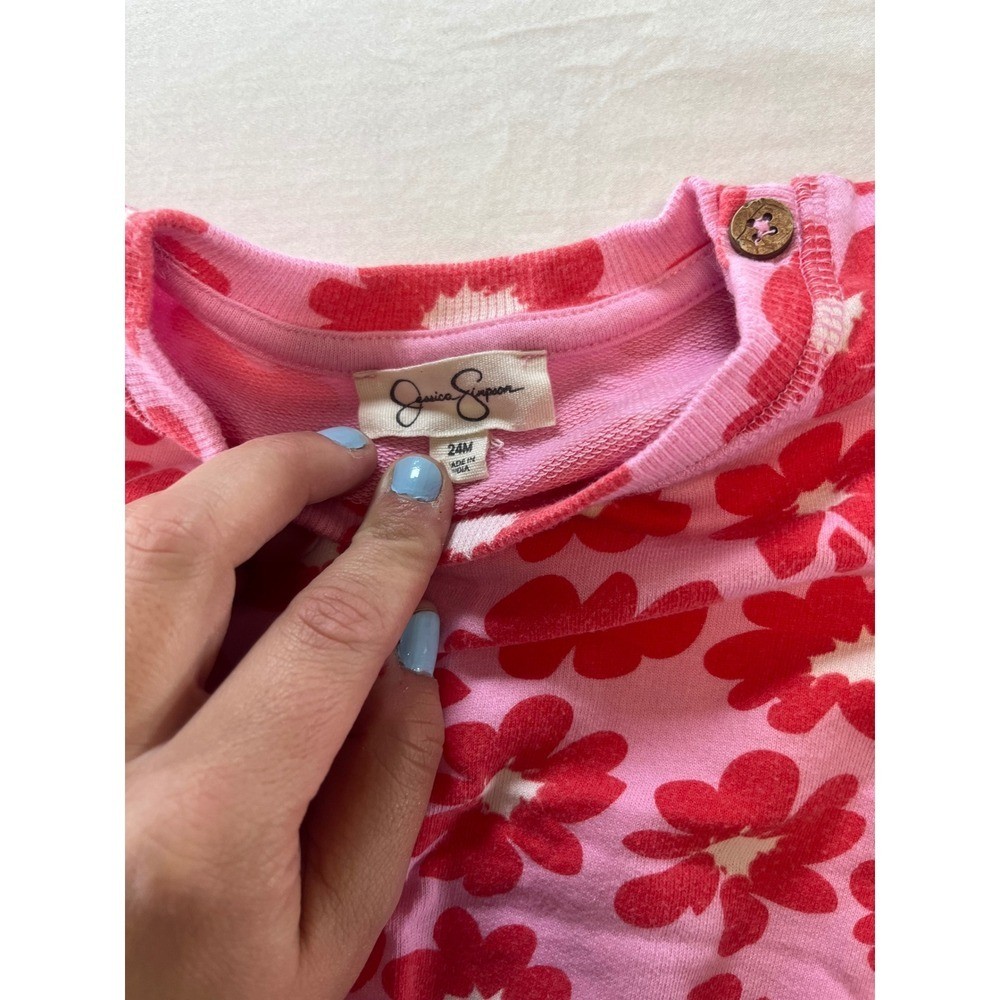 Jessica Simpson Kids Pink Red Flower Print Top Shorts Set 24M