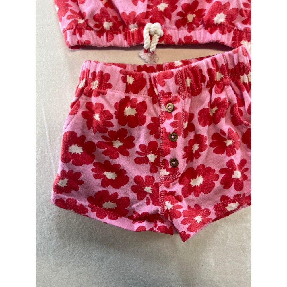 Jessica Simpson Kids Pink Red Flower Print Top Shorts Set 24M