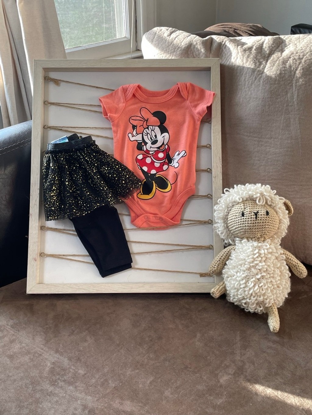 Minnie Mouse Bodysuit 3-6m Sparkly Tutu Disney Coral Comfy Girls