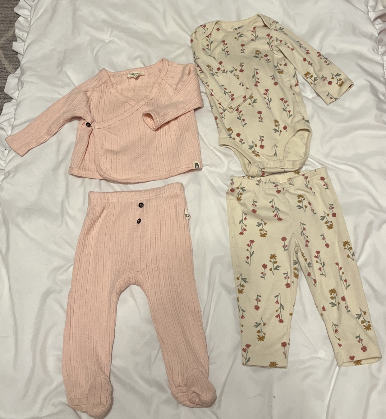 Girls Rabbit & Bear 2-pc Outfit & Carter’s 2-pc Outfit 6-9 Month (4-pcs) #1738
