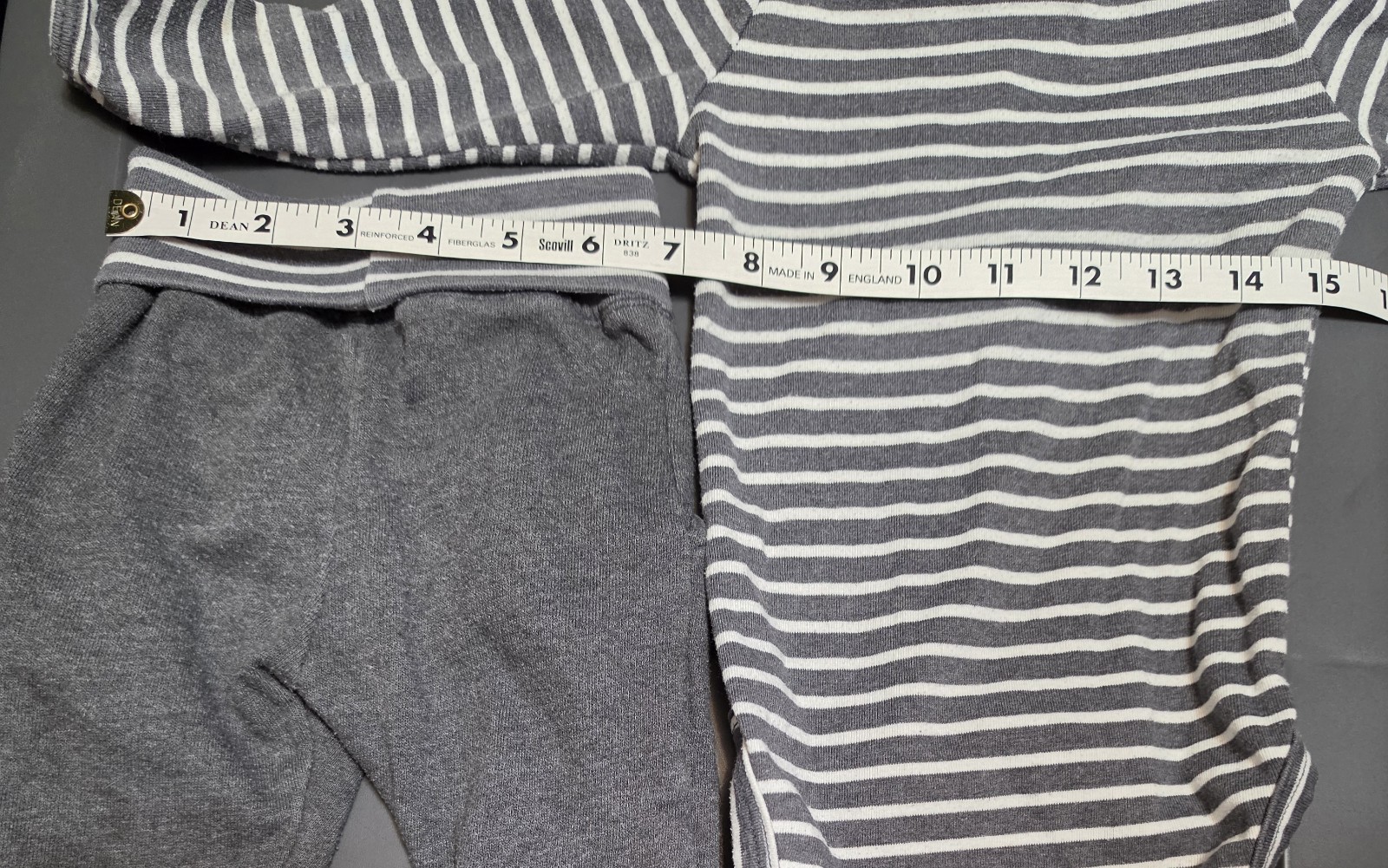 Infant Girls Outfit By Lulu + Roo Size 6-12M Grey Pants And Striped Top