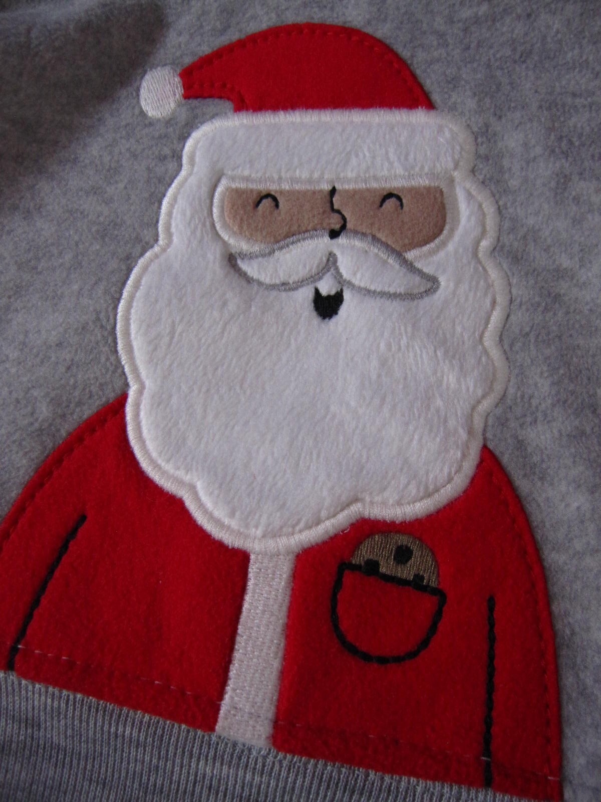Carters 3 Month baby outfit set Santa checkered pants sweatshirt red black gray