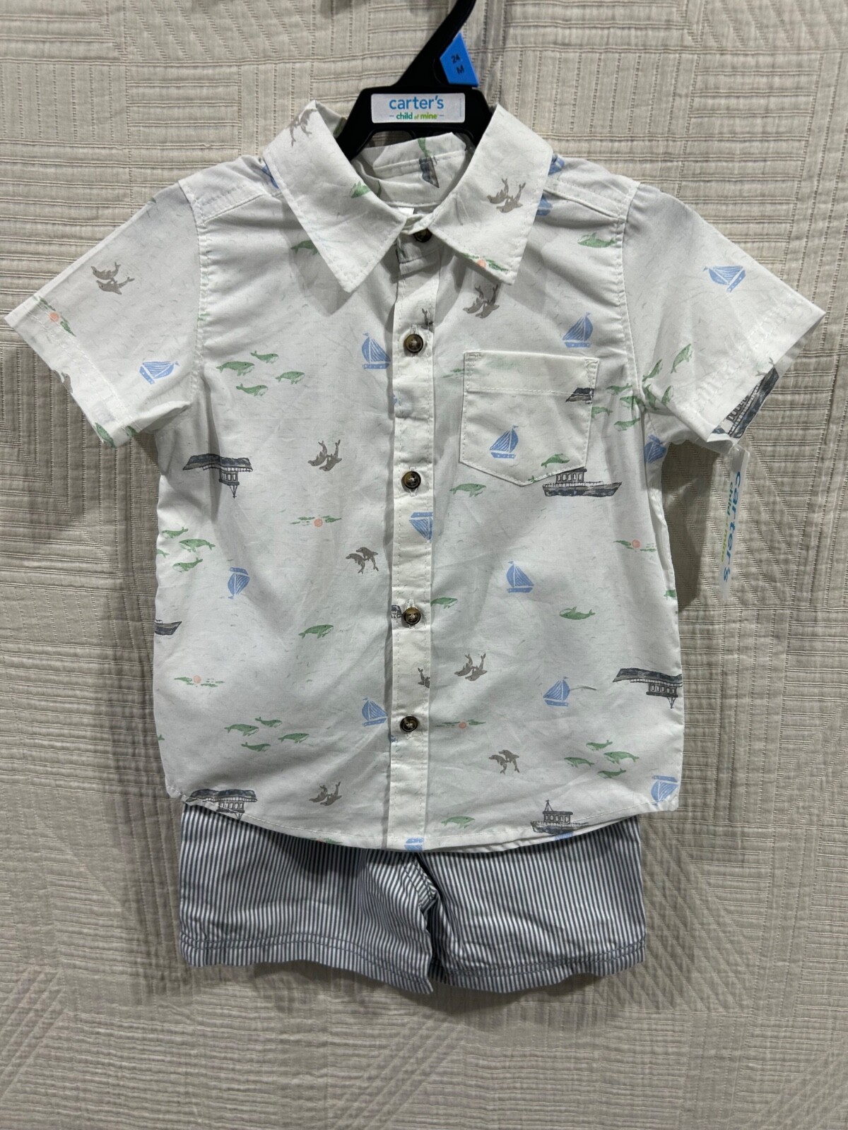 Baby boy Child of Mine 2 piece cotton short outfit multiple sz 6/9,12,24M