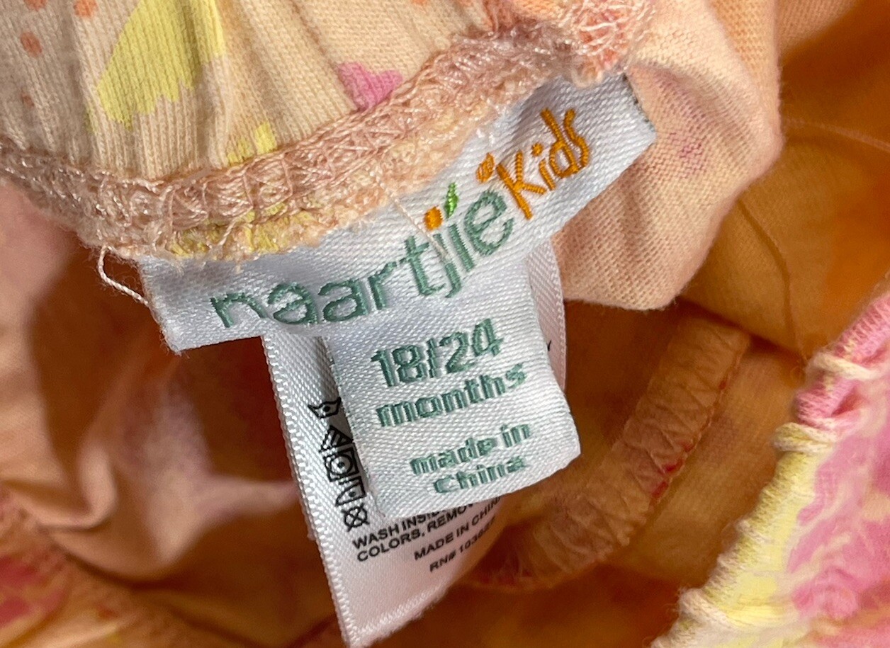 Naartjie Girls 100% Cotton Apricot Ruffle Shorts Bucket Hat 2Pc Set 18-24Mo