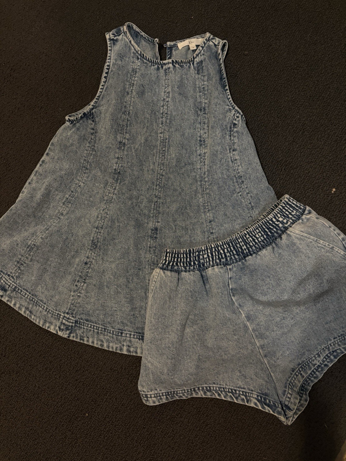 Lucy denim dress set size small in women’s
