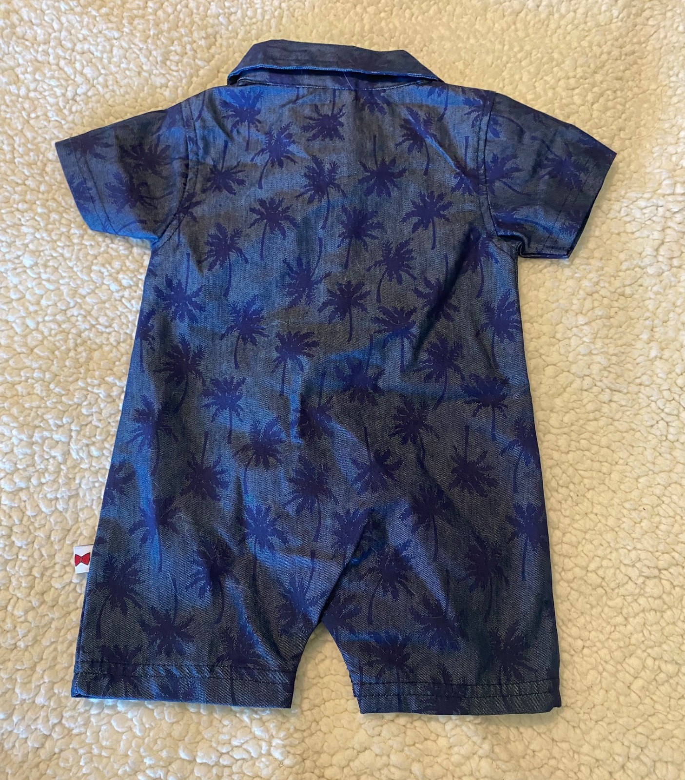 Dapper Dude Palm Trees Denim Bodysuit 3-6 Months Cotton/Polyester