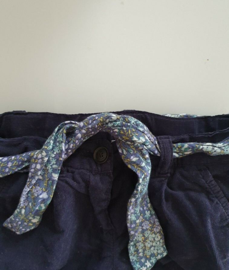GUCCI BABY GIRLS CORDUROY PANTS FLORAL WAIST BELT SZ 9/12 mths RRP $375