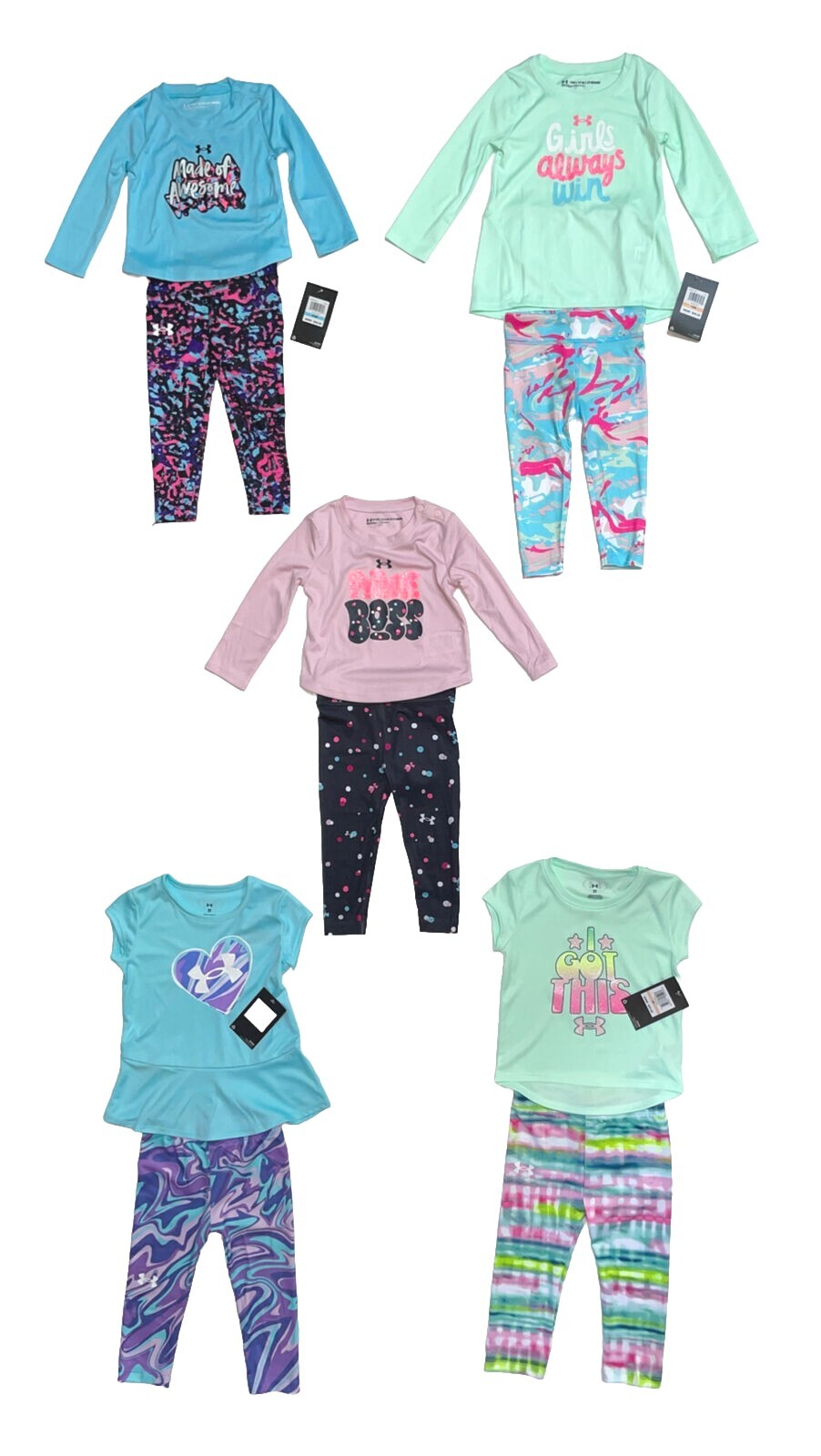 Under Armour Baby/Toddler Girls 2-PC Legging Sets W/Tops or Hoodies Sz 3M-4T NWT