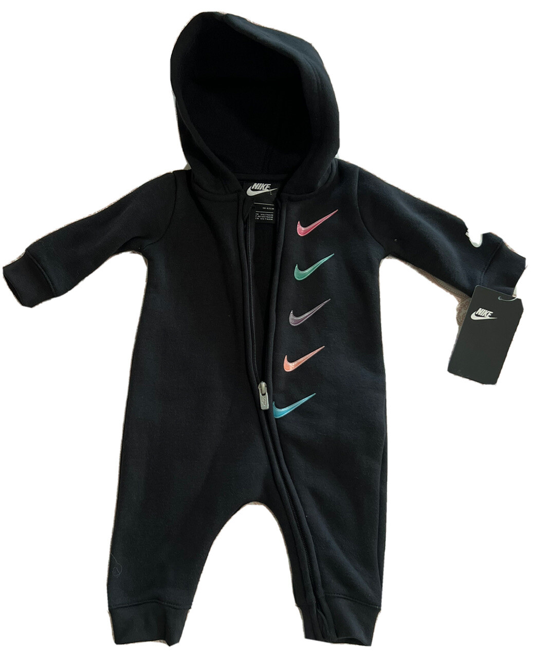 NEW NIKE Baby BOYS & GIRLS GIFT SET: Black Jumpsuit. 0-6 Months. UNISEX.Black