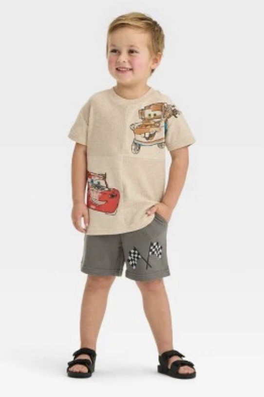 Disney Pixar Cars Shirt & Shorts 2 Piece Set Size 2T Toddler Kids McQueen Mater