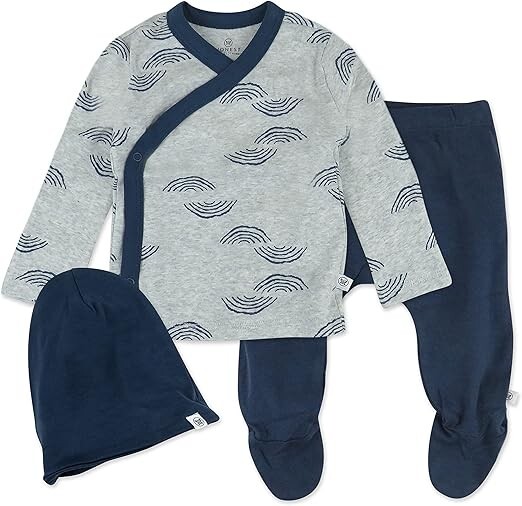 Honest Baby: Baby Boy Organic Cotton 3 Piece Set Size Newborn NEW