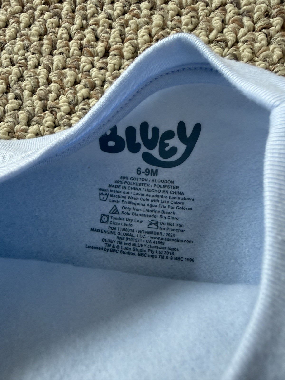 Kids Unisex Bluey Sweat Shirt and Pants Outfit Set Size 6-9 Months Brand New NWT