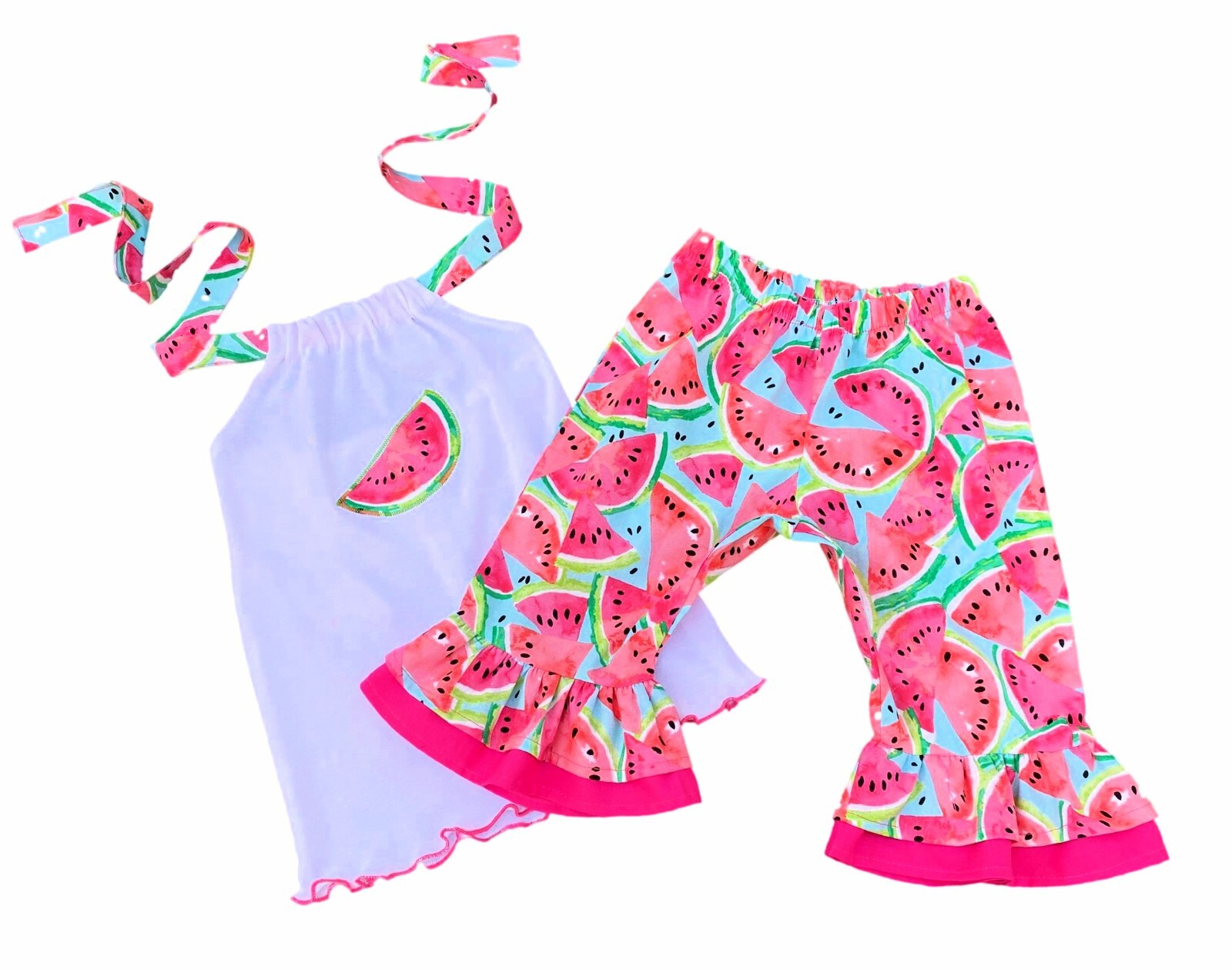 Watermelon Print Capris And Halter Top Outfit | Cute Watermelon Girl Clothes