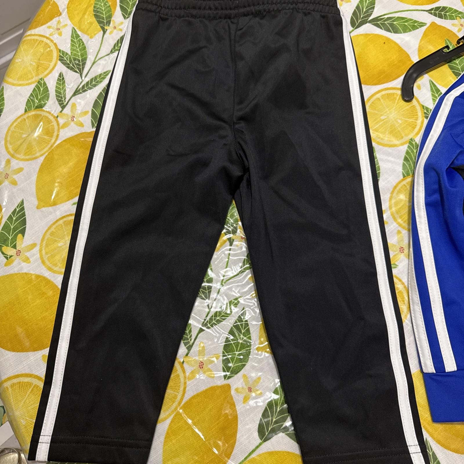 Toddler Boys Girls Adidas Kids 2 Piece Zip Up & Pant Set Blue/black 2T New