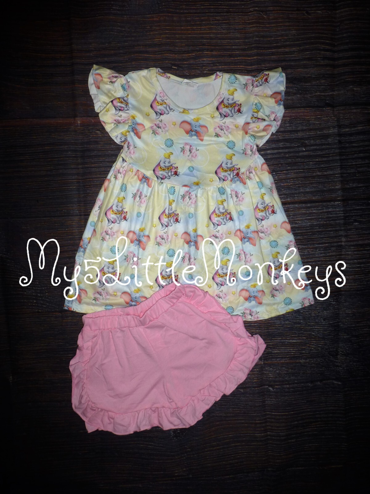 NEW Boutique Dumbo Girls Tunic & Shorts Outfit