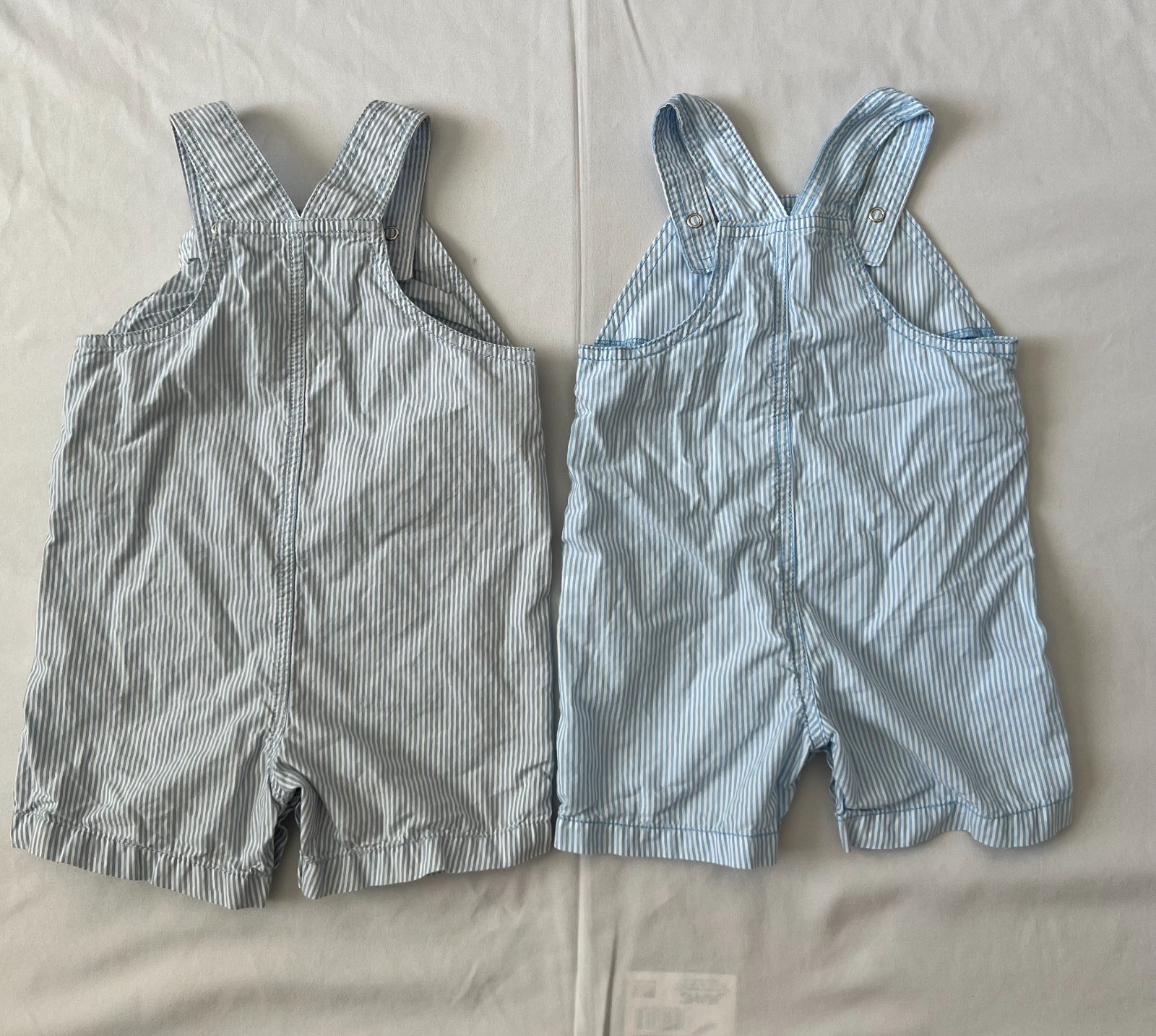 Carters Baby Overalls Boys 12m Sailor Blue White Striped Sail Boat Outfit Infant