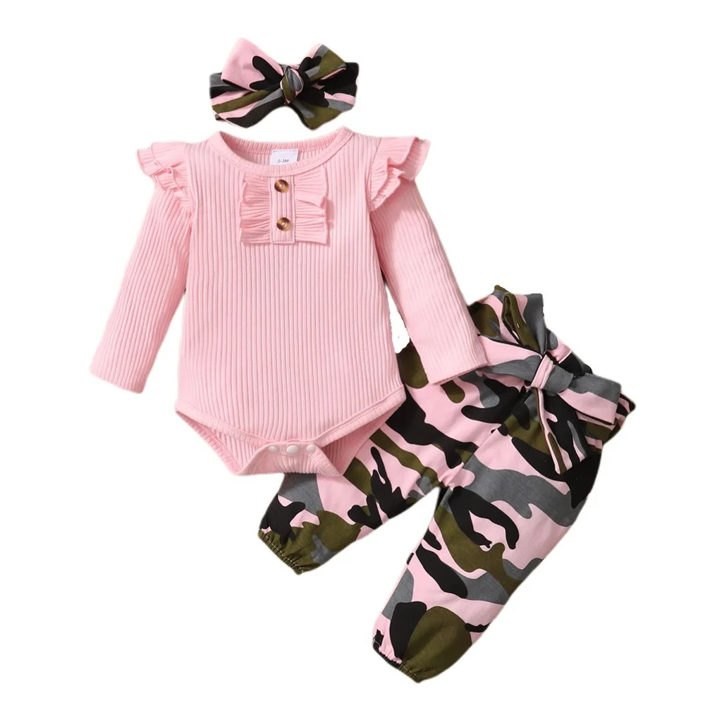 0-18 Months Newborn Baby Girl Clothes Set Infant Girl Long Sleeve Bodysuit