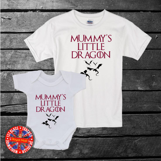Game of Thrones Inspired Mummy’s Little Dragon T-shirt, Baby Grow Vest, Kids