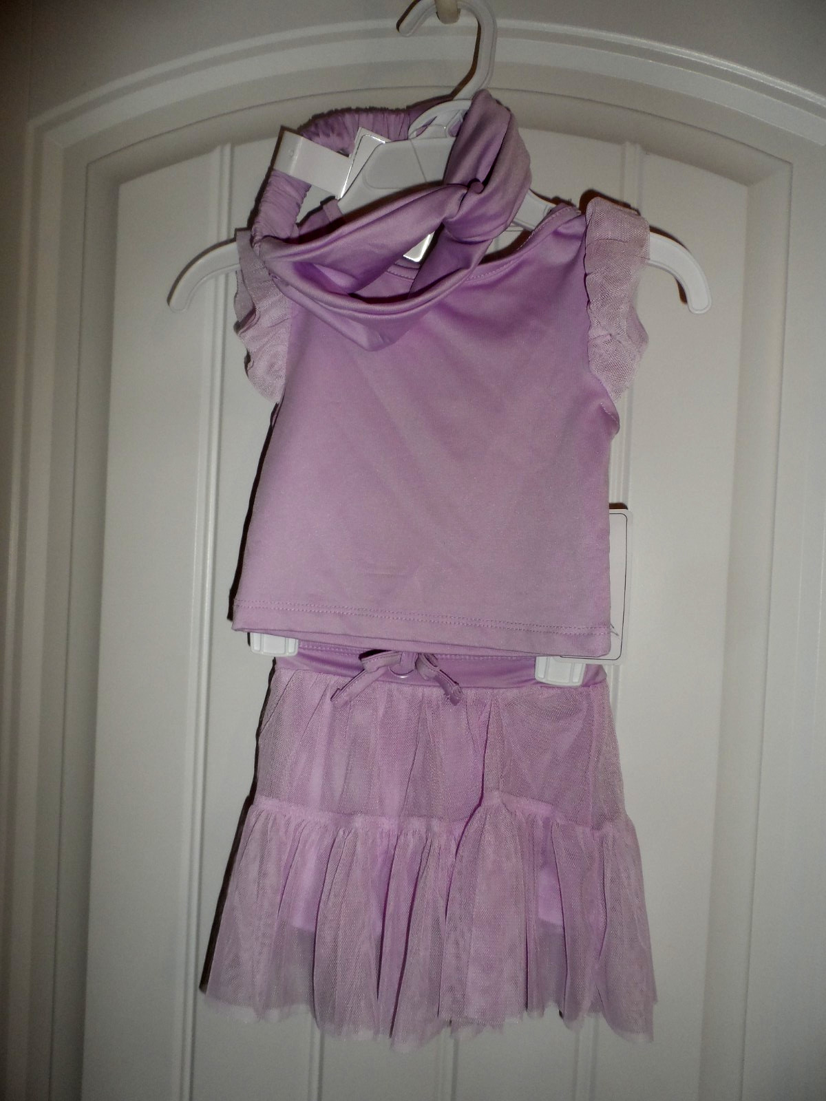 Cute Btween Active infant size 12 mo. 2 pc set purple shirt skort headband NWT