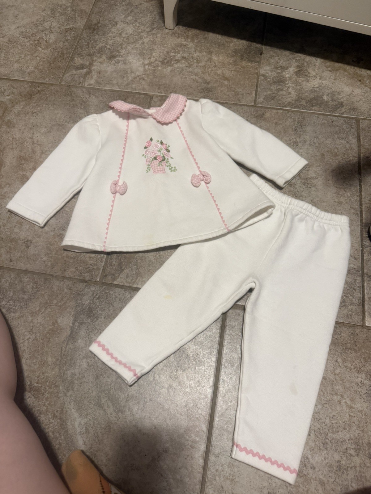 Vintage B.T. Kids Pink Gingham 2-Piece Outfit Set, Size 24 Months