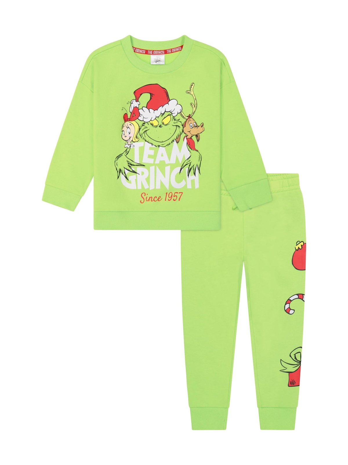 Dr. Seuss The Grinch Toddler Sweatshirt Jogger Set 2T Green Printed 2-Pc Soft