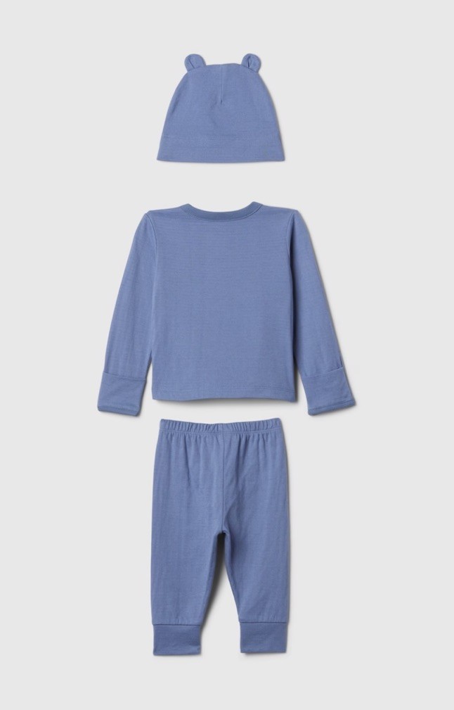 NWT 2 Baby Gap First Favorites Crossover Outfit Sets Hat Gray Blue Size 3-6 M