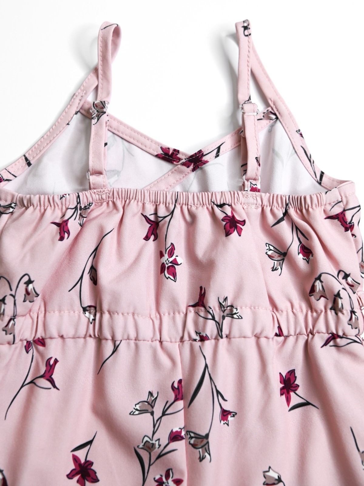 BAILEY’S BLOSSOMS Mauve Floral Elastic Waist Toddler Jumpsuit – Size 6/9 Months