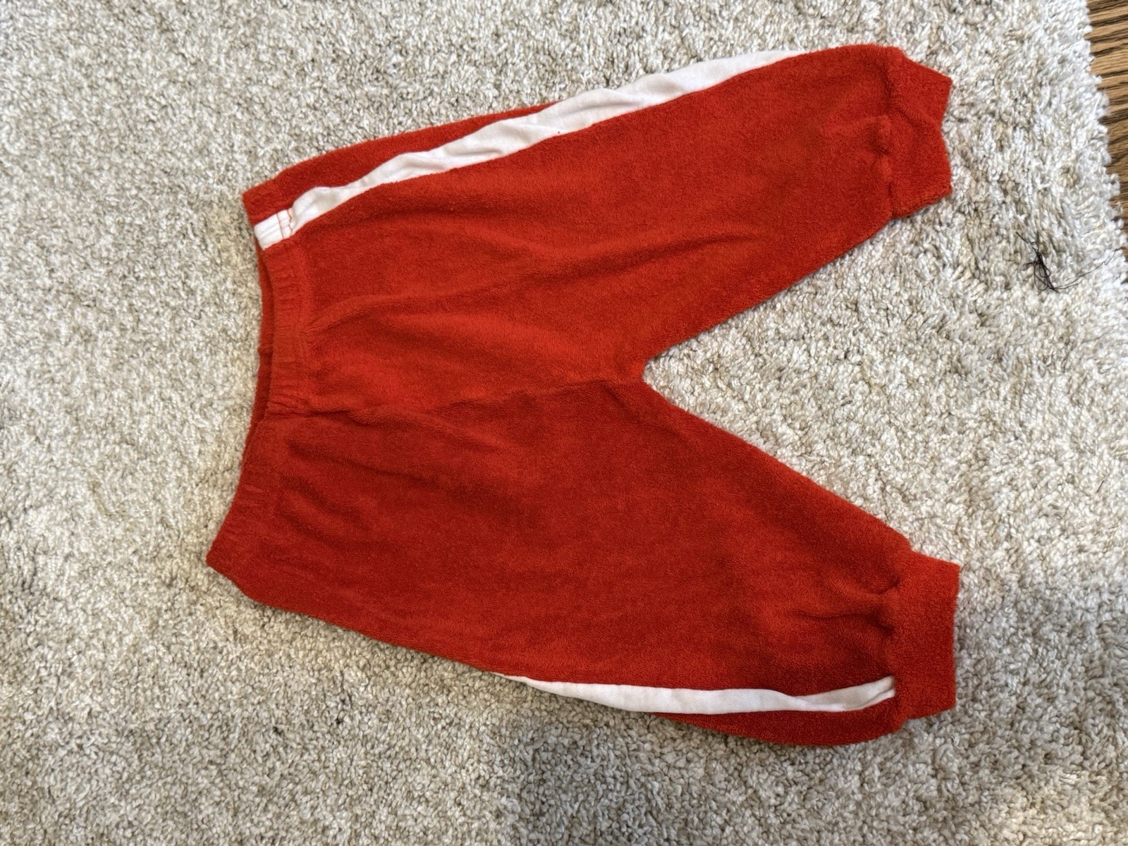 Babyfair Vintage 18 Months Red White Striped Baseball Outfit Pants Set Shirt
