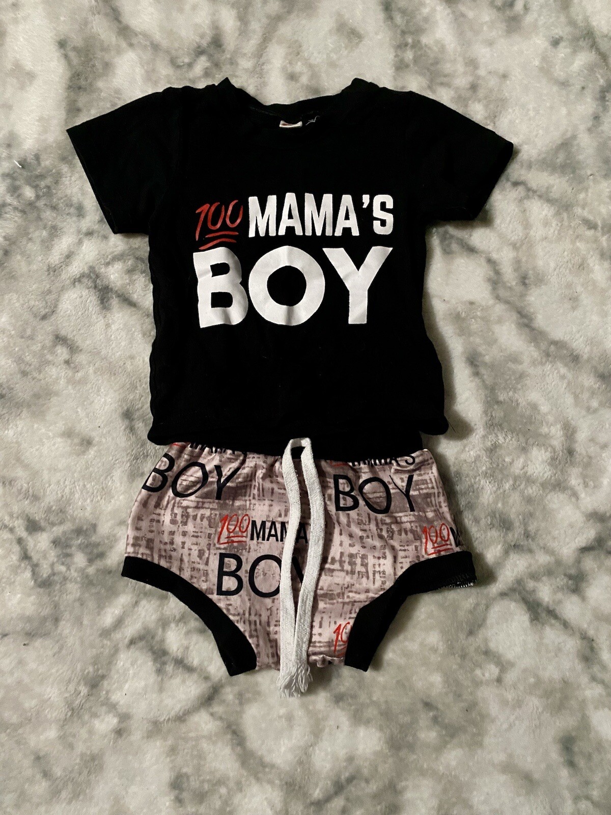 100 Mamas Boy Outfit 3 Months Black