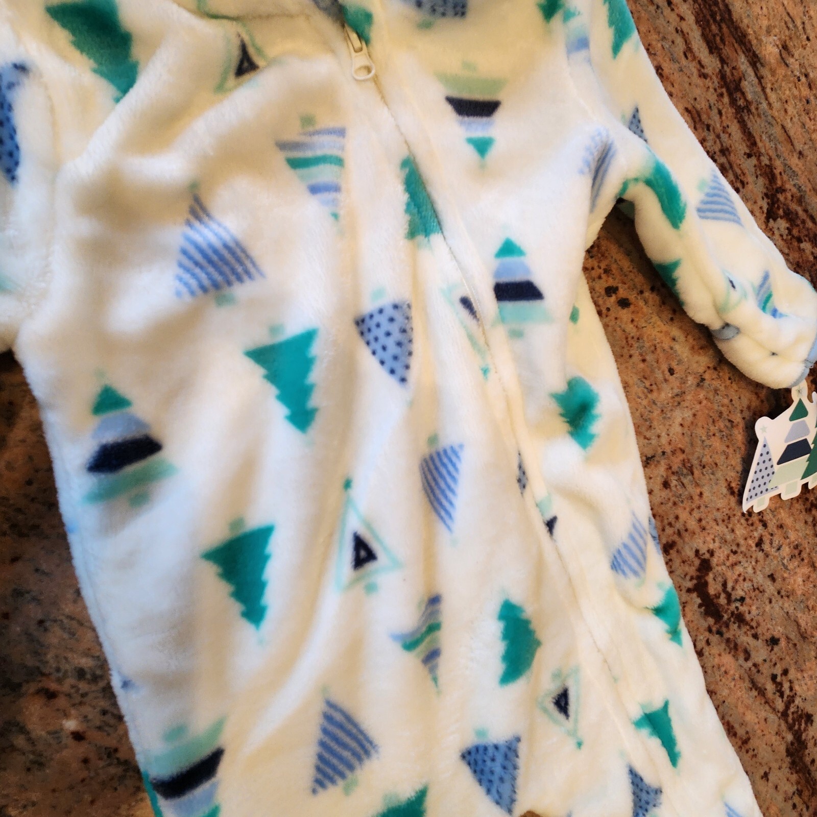 NWT Little Beginnings Tree Print Plush Bunting Pram 6-9M Unisex Hooded