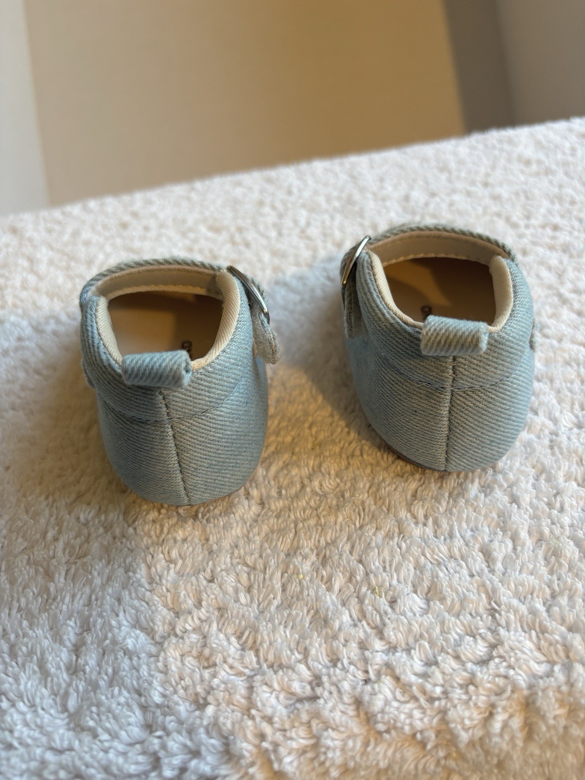 Lucky Brand Baby Girl Size 3 Blue Cloth Baby Janes Easy Close Strip