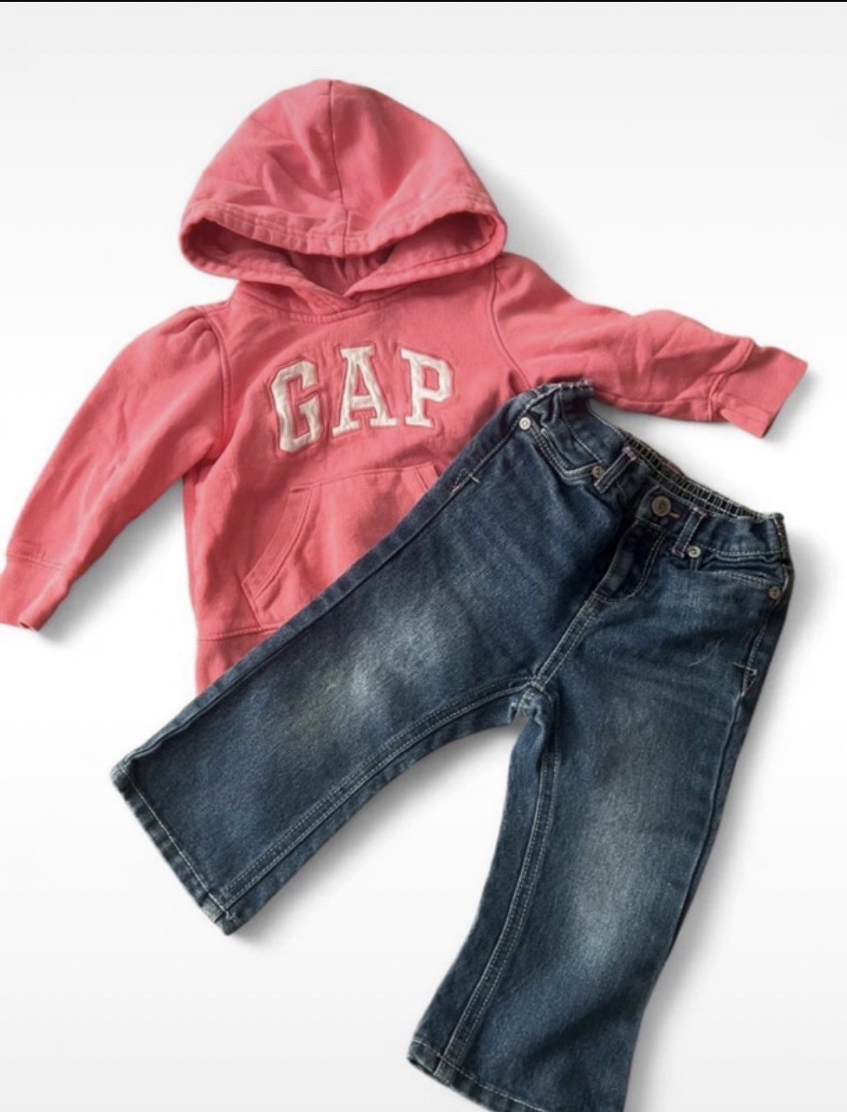 Pink Baby Gap Hooded Sweatshirt and Cherokee Jeans Size 18 Months