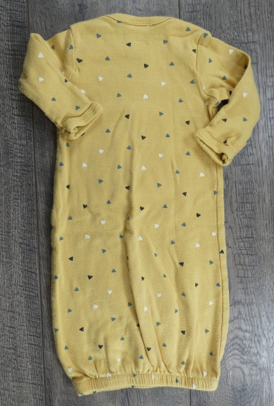 Baby Boy Clothes Gerber Preemie Mustard Yellow Triangle Sleep Gown