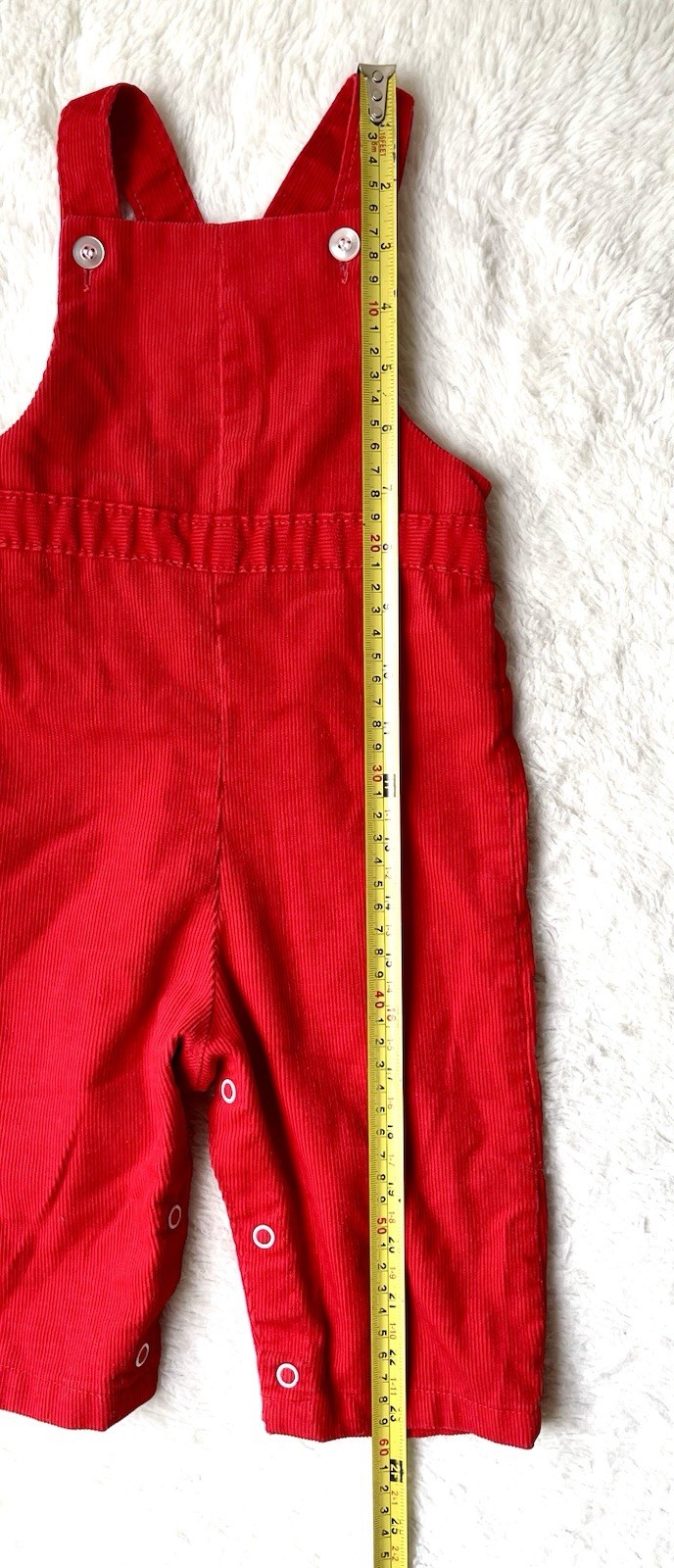USA Vintage Health-tex Boys 12M Red Corduroy Overalls Romper Sweater Shirt 3 Set
