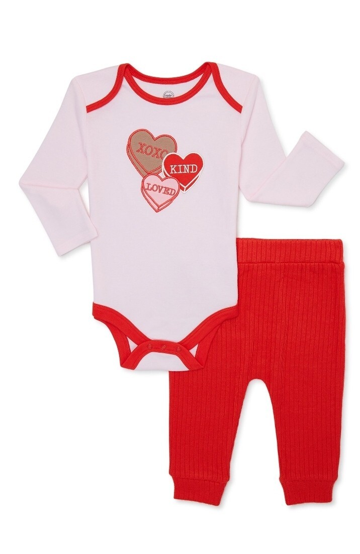 Wonder Nation baby girl Valentine’s Day outfit size 3-6 mos