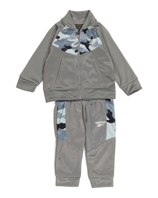 Reebok Infant Boy Full Zip Track Jogger Set ~Grey Shark Camo~ Size: 18M
