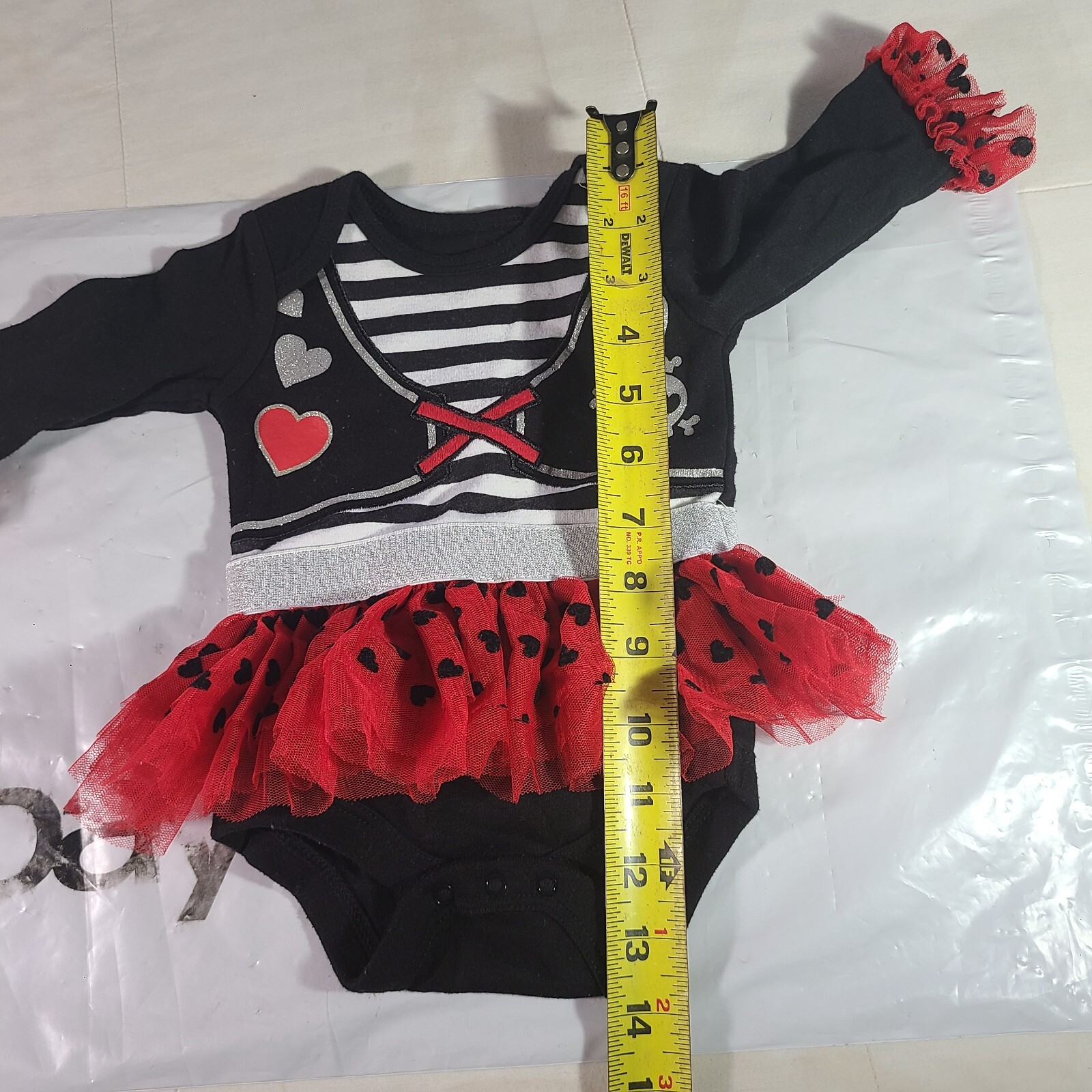 Halloween Girl Pirate One Pc Outfit Sz 0-3 Months Snap Crotch Closure Tutu Waist