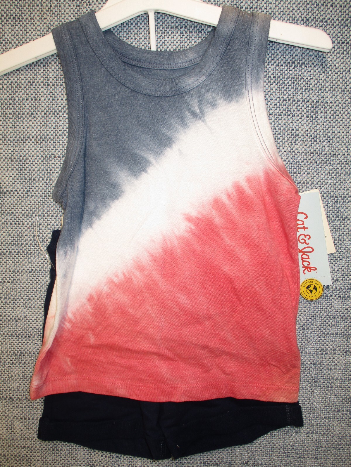 Toddler Boys Cat & Jack Red,White,Blue 2T Shorts Shirt Tank Top 2 Piece Set