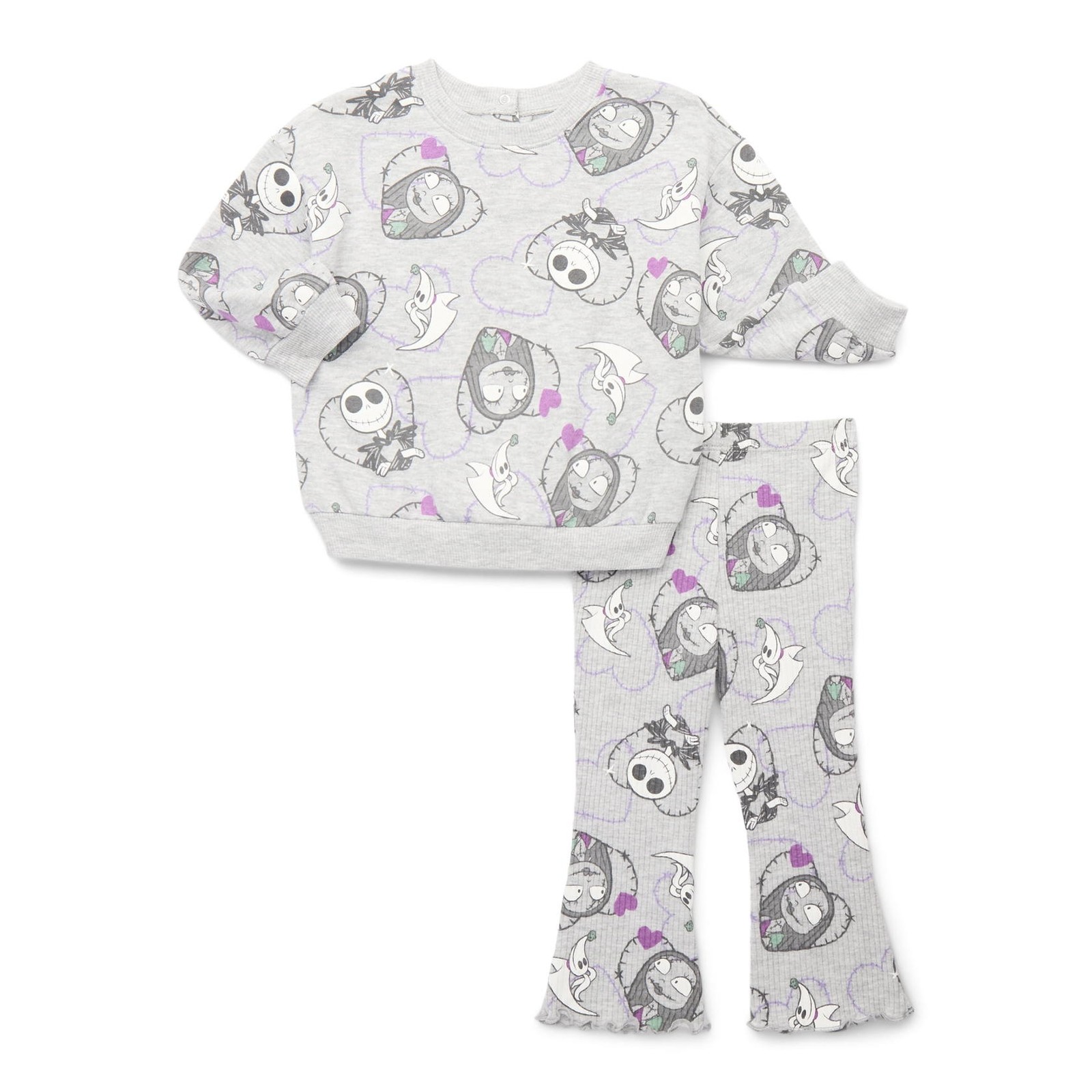 Nightmare Before Christmas Baby Girls Set Sweatshirt and Flared Leggings 3-6M