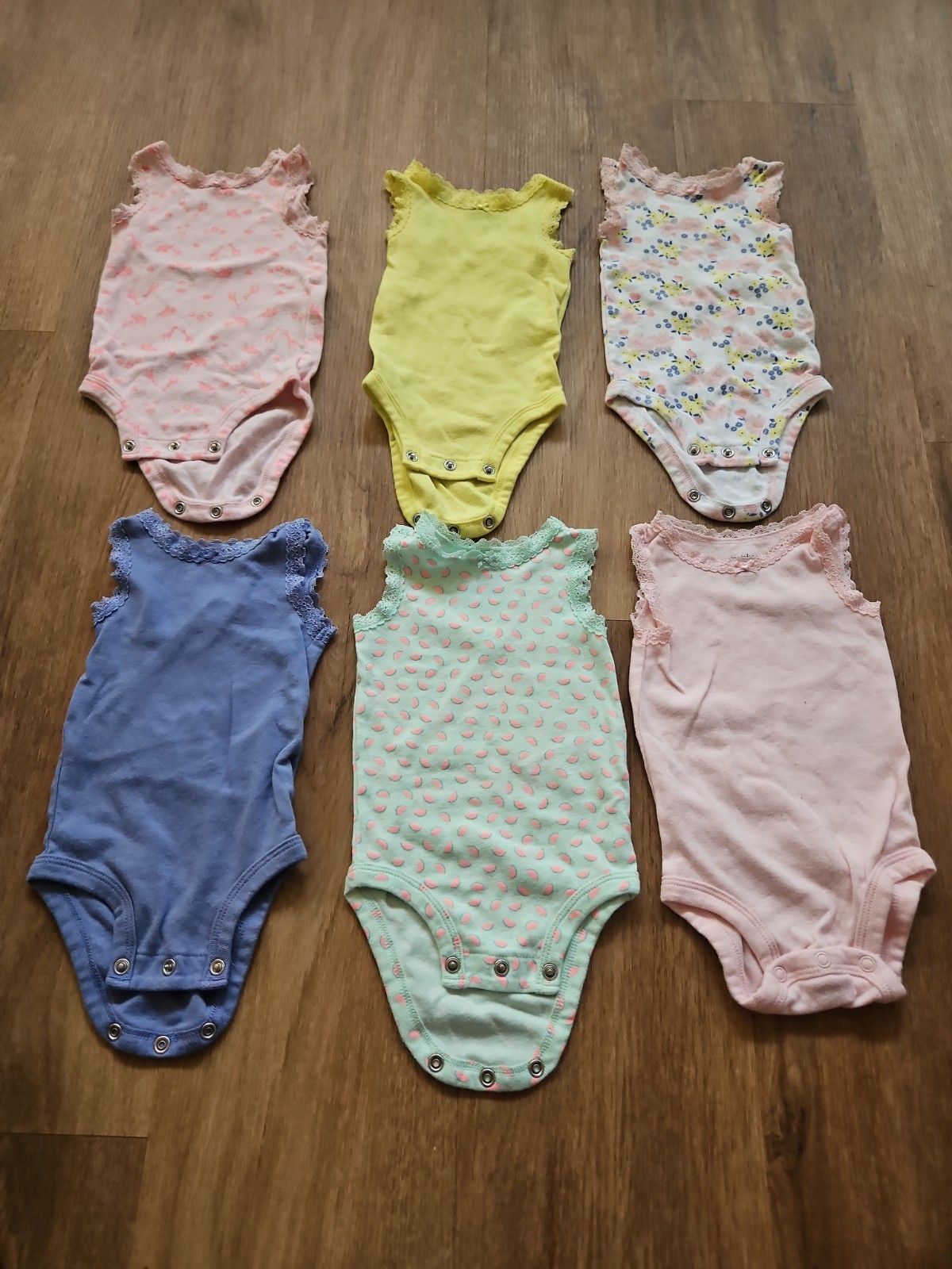 6 NEW Baby Girl Lace Oneises Size 0-3 Months