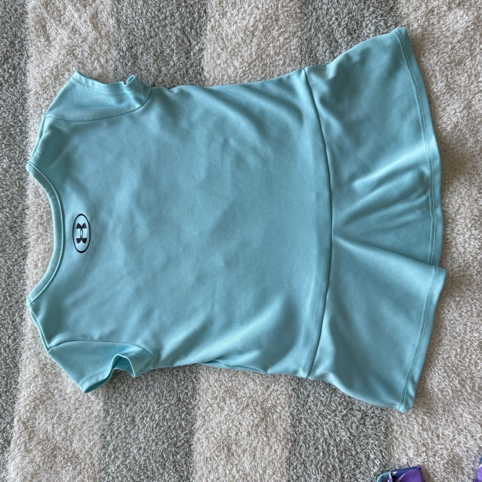 Under Armour Girls 18M 2pc Blue T-Shirt & Purple Leggings Set Short Sleeve