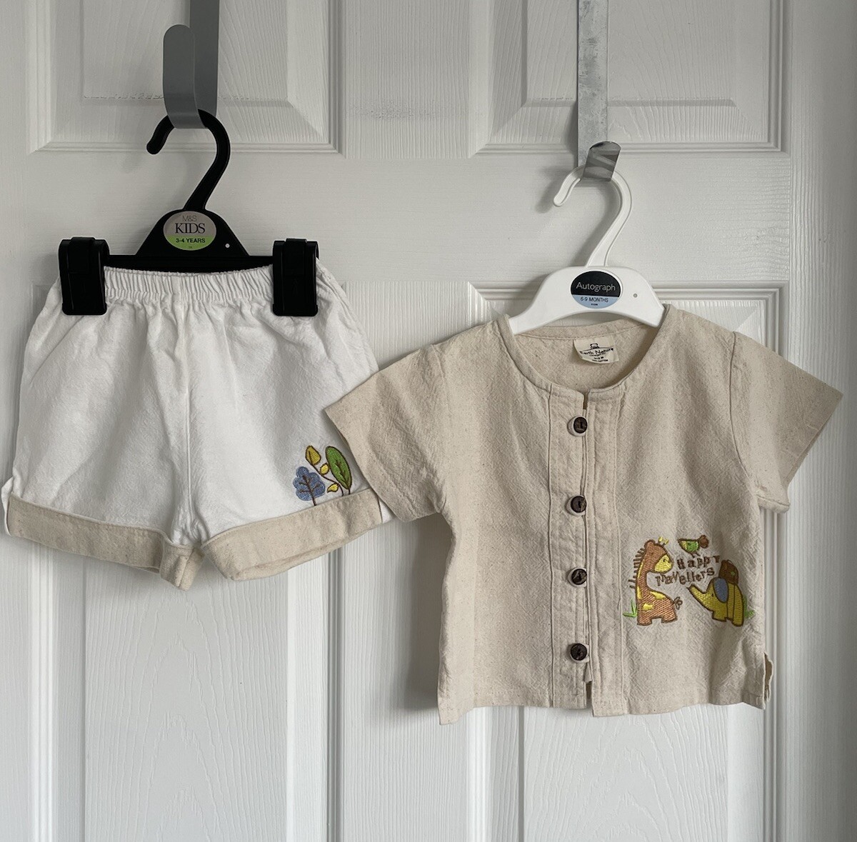 Baby Beige Mix EARTH NATURE 2 Piece Shorts Outfit Set – Age 9-12 Months