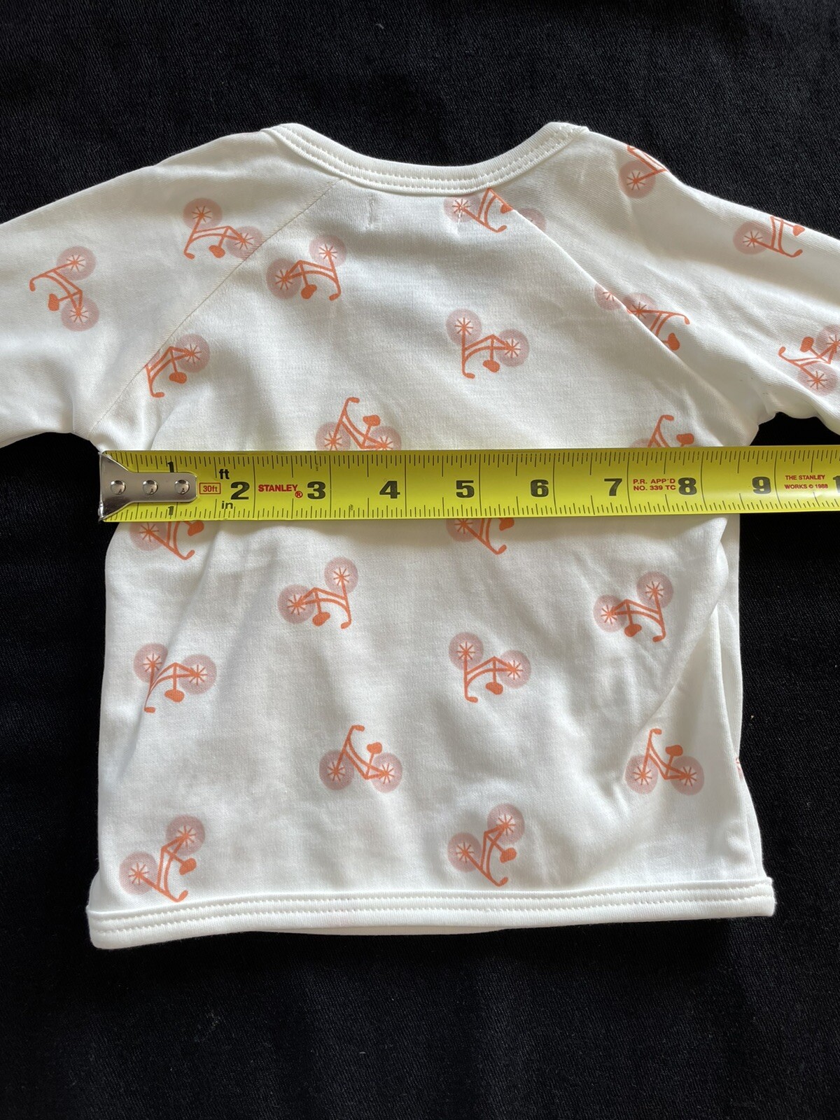 Tun Tun (Peru) NWT Ivory/Orange Bicycles Pima Cotton Top & Footie Pants-0-3Mos