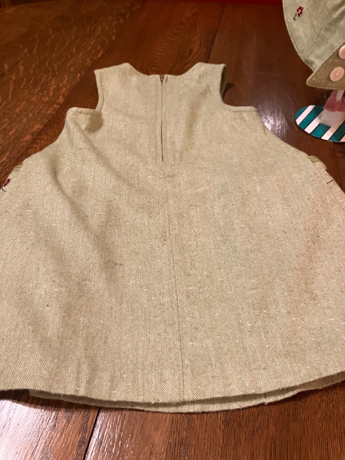 Vtg Gymboree 2001 Mad About Plaid wool jumper dress lined matching hat 4
