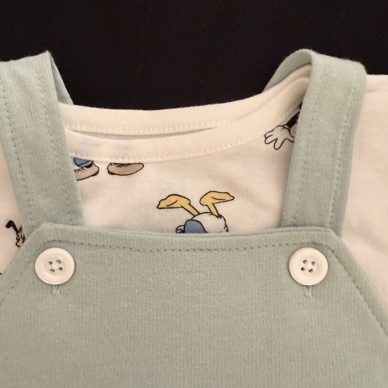 NWT Disney Mickey Mouse 2-piece Romper & T- Shirt Set Size 3-6 Months with Snaps