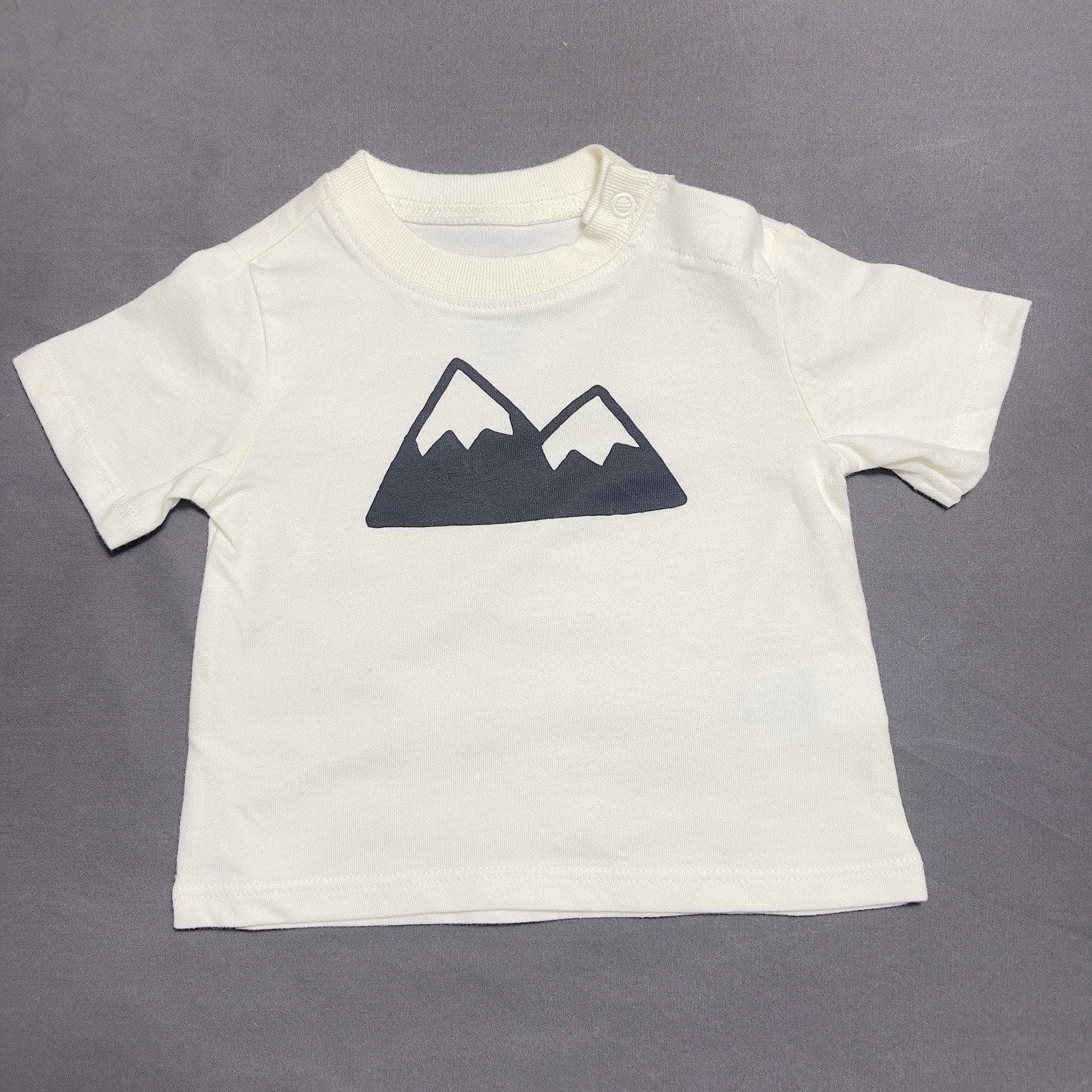 Mighty Goods Newborn Unisex White Short Sleeve Mountain Graphic Tee Cotton