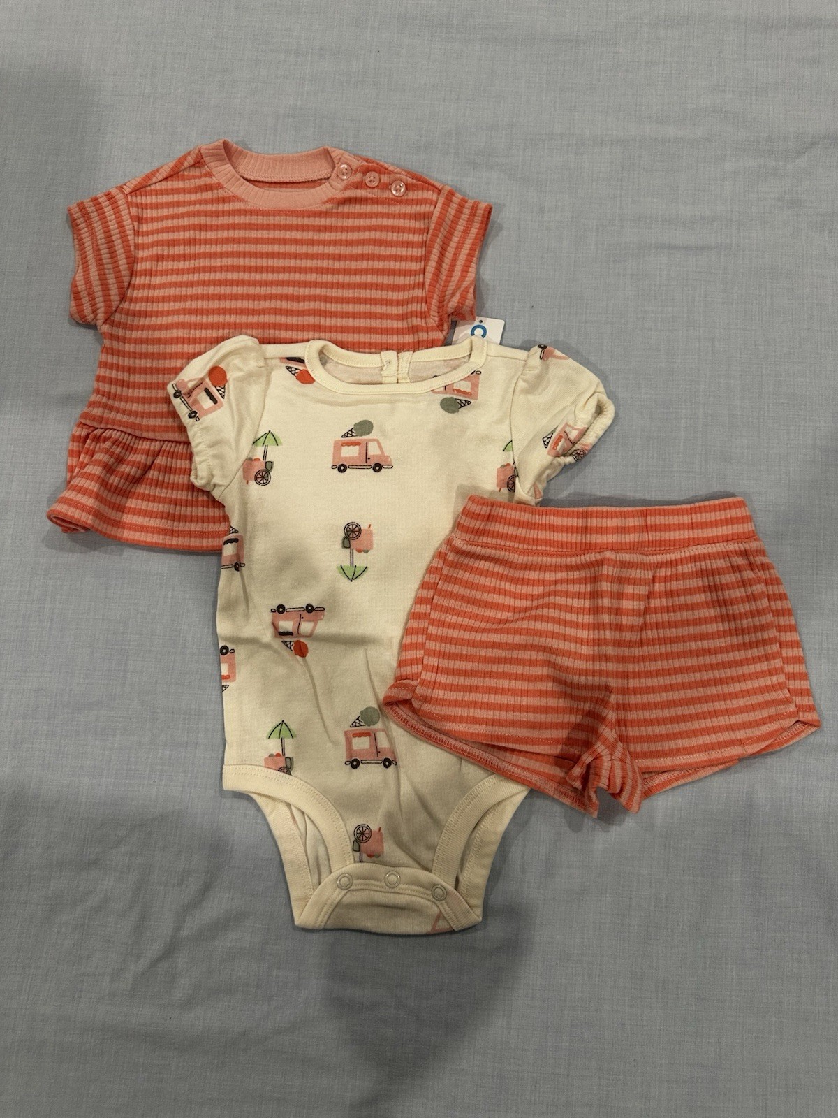 NWT 3-6 Months Carter’s Girls 3-Piece Set Ice Cream Watermelon Pink