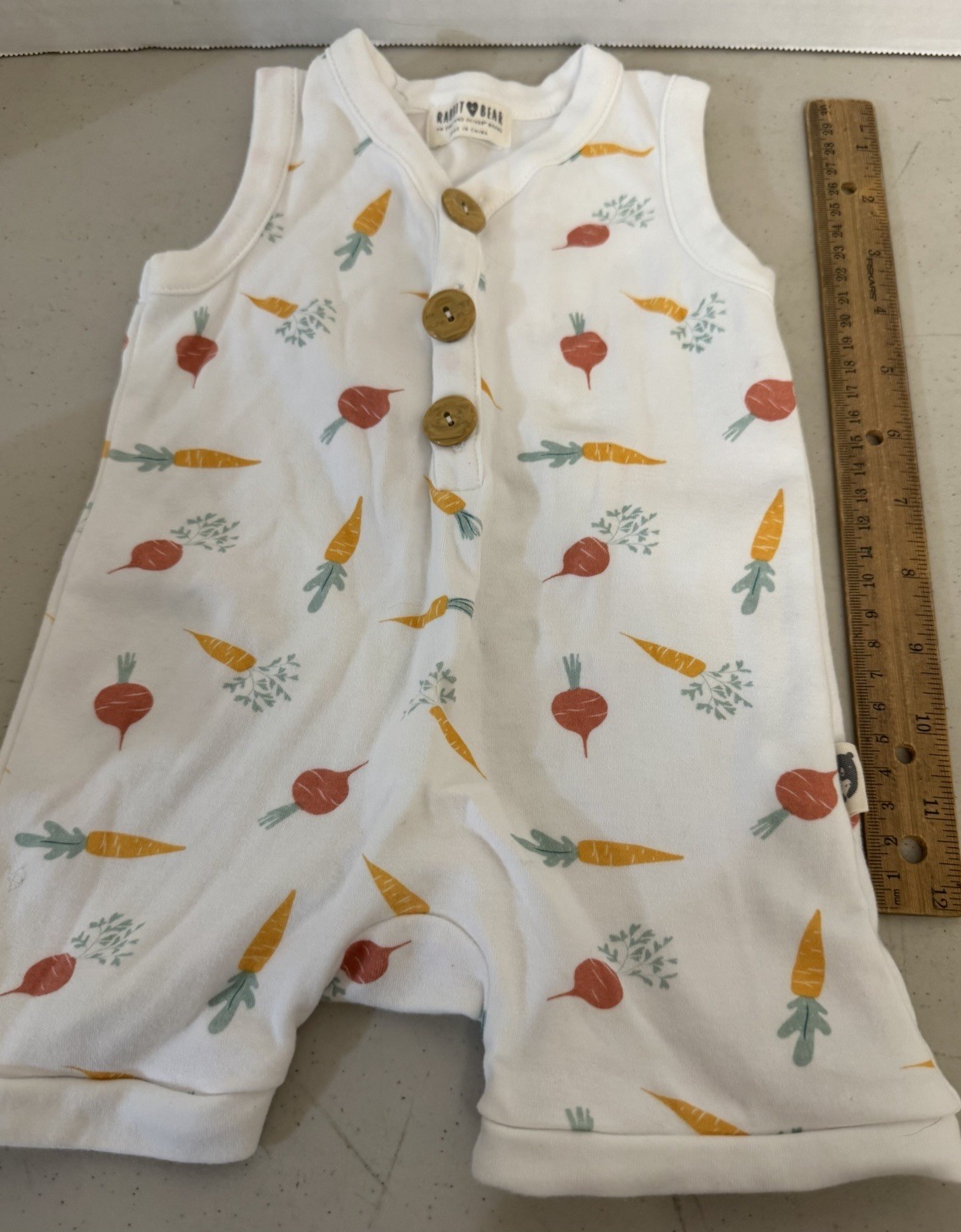 Rabbit + Bear Organic Cotton Romper (unisex) 6-9 Months