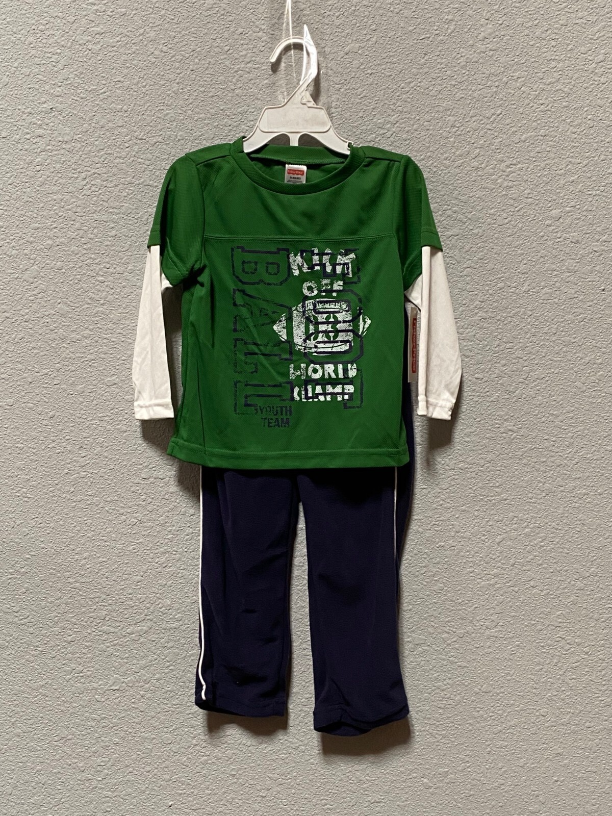 Fisher Price pants 2 pieces set Green New retail $20.00