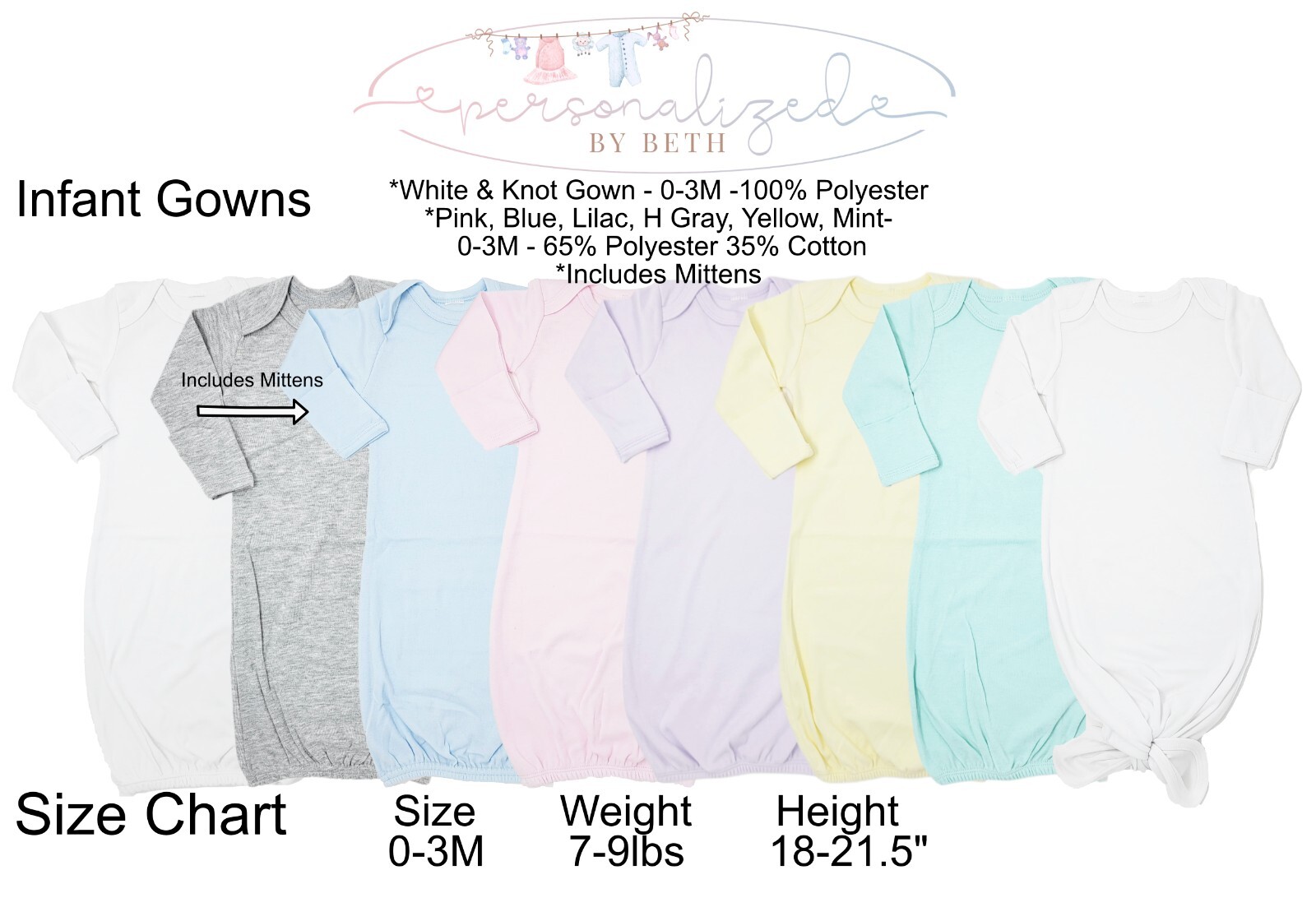 Baby Girl Personalized Custom Unicorn Hot Pink Gown Coming Home Outfit